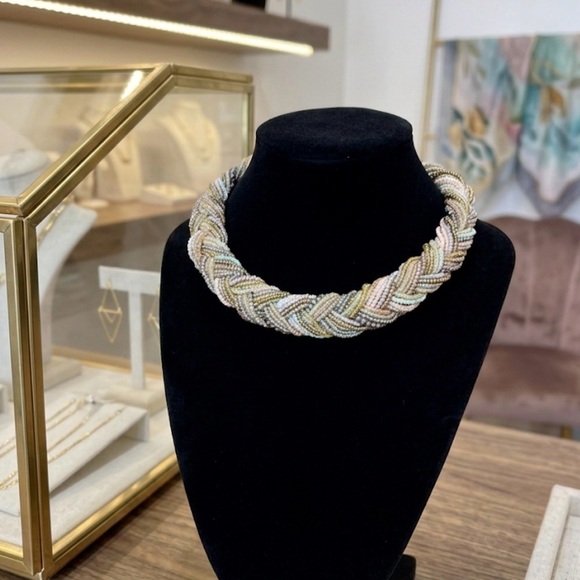 French Fashion Braided Multi-strand Beaded Collar Vintage Necklace - Picture 10 of 10